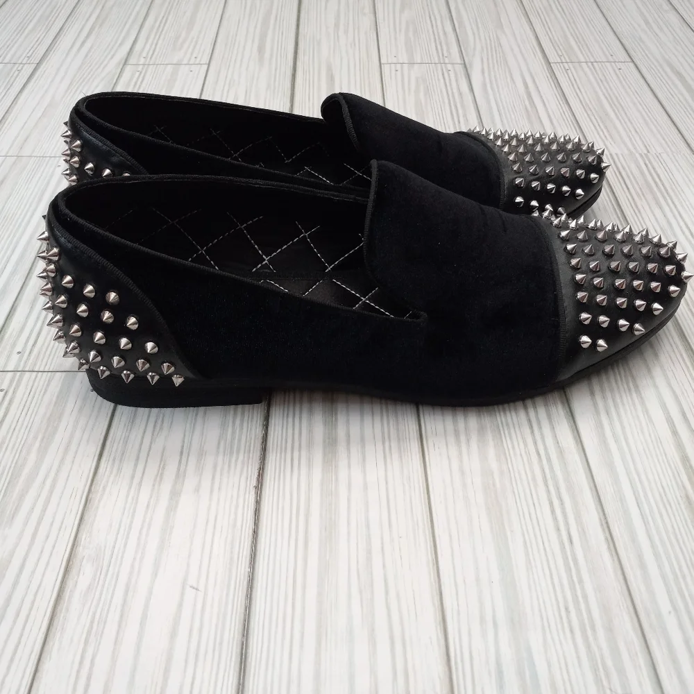 Steve Madden Velvet Spiked Studded Gothic Loafers